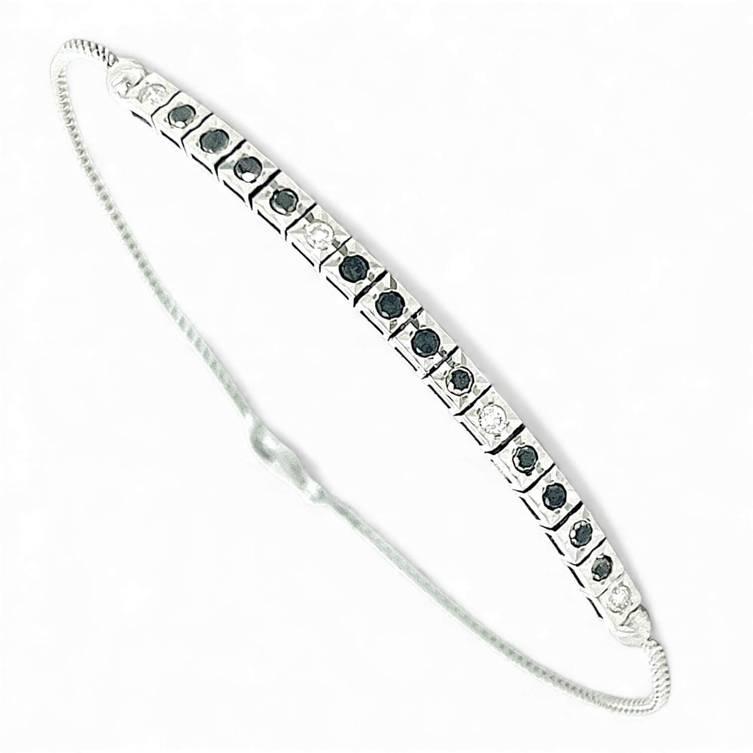 Bracciale tennis PADDLE diamanti neri e bianchi art. BRC09